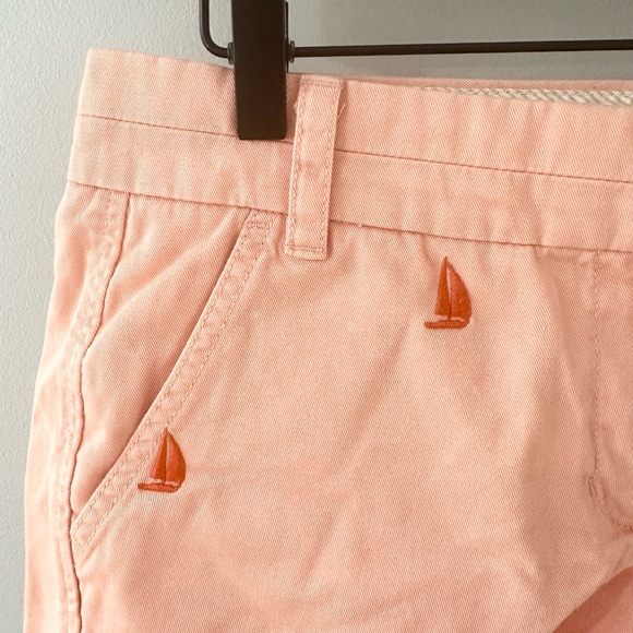 J. Crew Sailboat Embroidered Broken In Chino Shorts Orange Size 6 - Picture 8 of 8